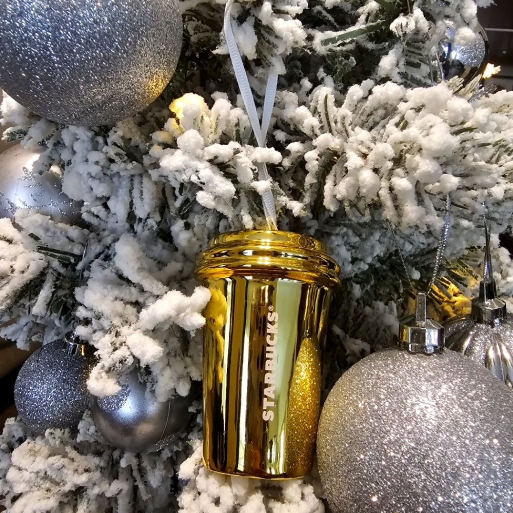 Gold Holiday Starbucks Ornament